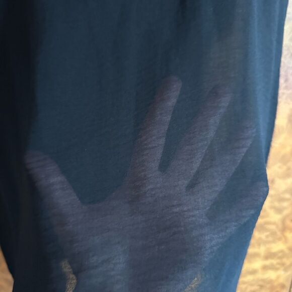 Black sheer top with silver adorned accents - Picture 6 of 6